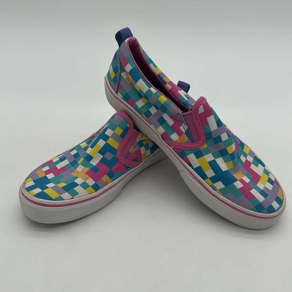Skechers Mega Craft Pink & Blue Casual Sneakers with Slip-On Design Girls SZ 1.5